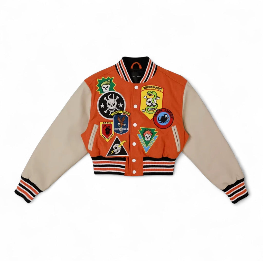 Logo Allover Varsity Jacket {Vegan Leather Sleeves} The House of Stylez