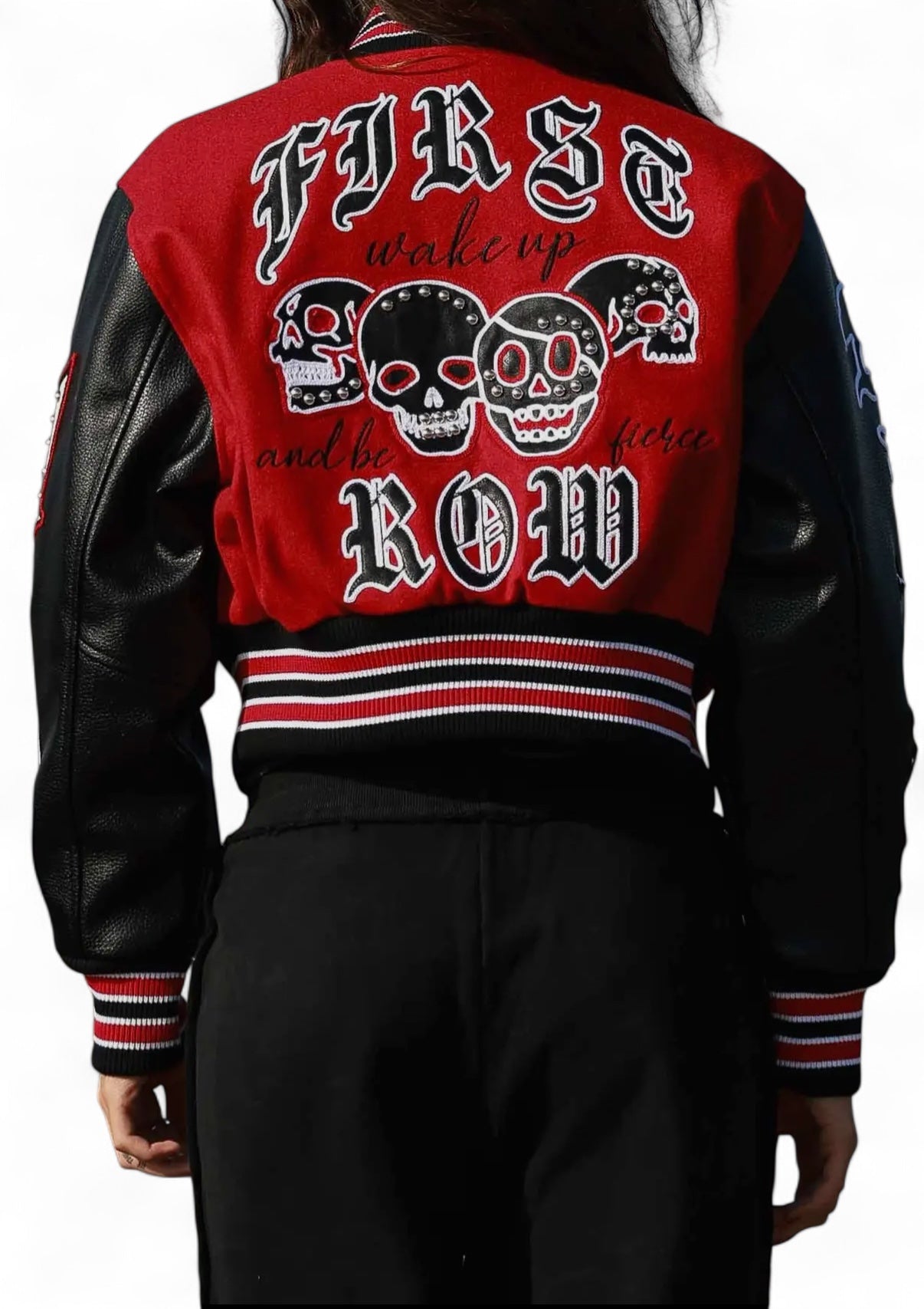 Wake Up and Be Fierce Varsity Jacket {Vegan Leather Sleeves} The House of Stylez