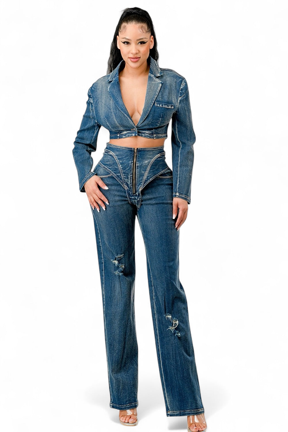 Cool Chick Denim Pant Set The House of Stylez