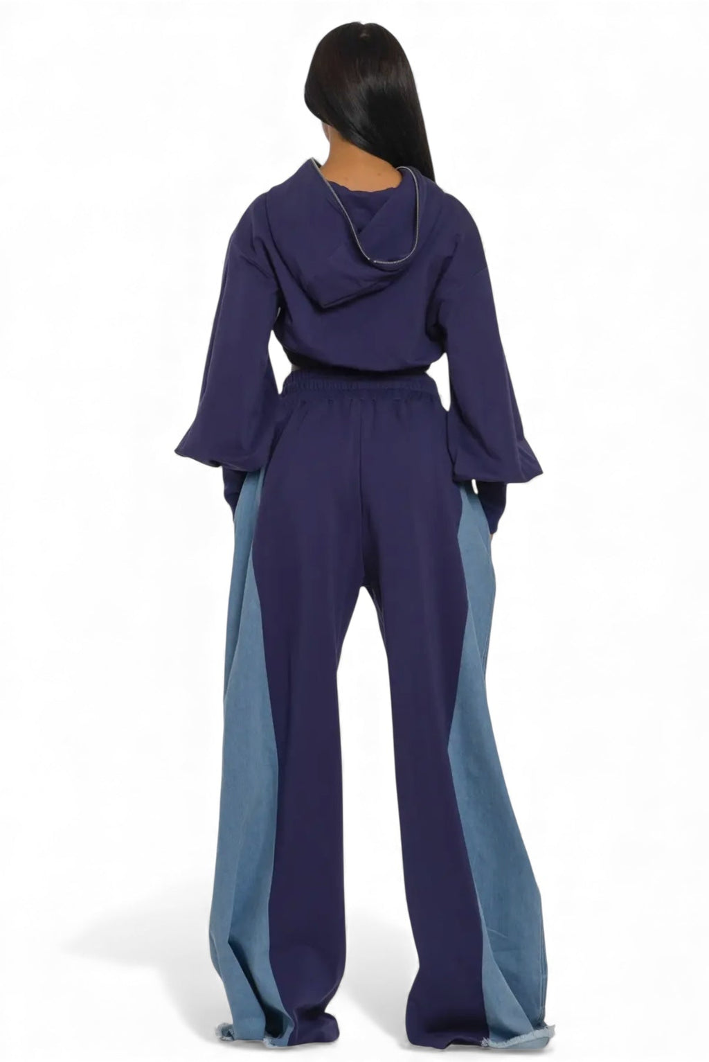 Two-Tone Denim Panel Utility Set The House of Stylez