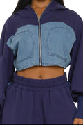Two-Tone Denim Panel Utility Set The House of Stylez