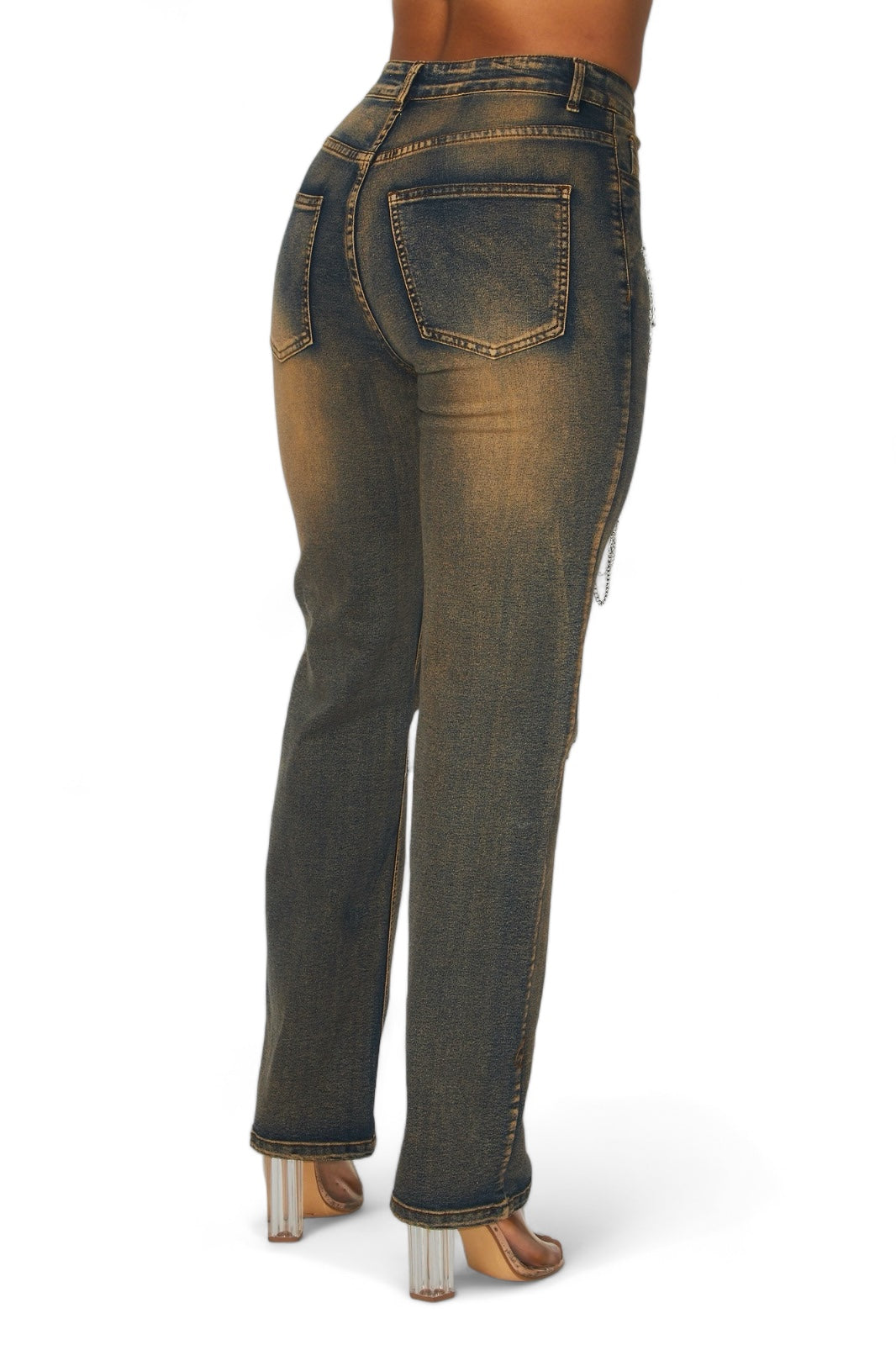 Dreaming Of You Rhinestone Fringe Denim Pant Jeans The House of Stylez