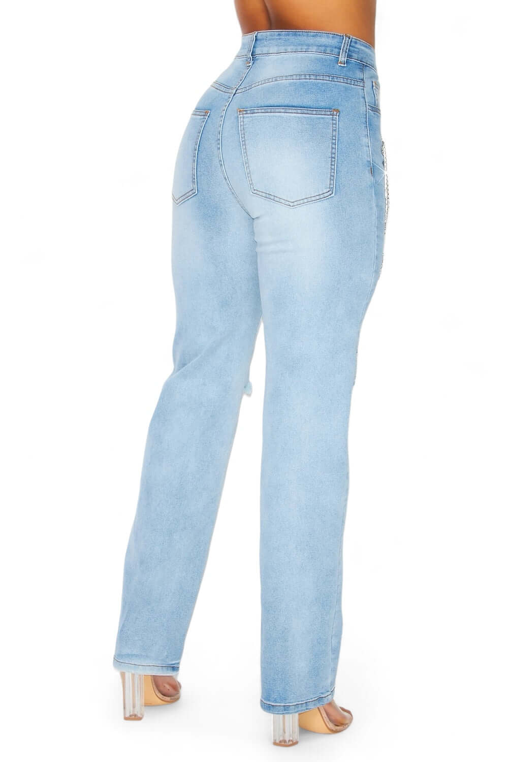 Dreaming Of You Rhinestone Fringe Denim Pant Jeans The House of Stylez