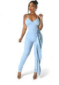 Light Blue Denim Halter Jumpsuit The House of Stylez