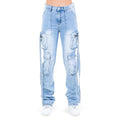 Plus Size Acid Wash Multi Pocket Jeans-RJH9894P The House of Stylez