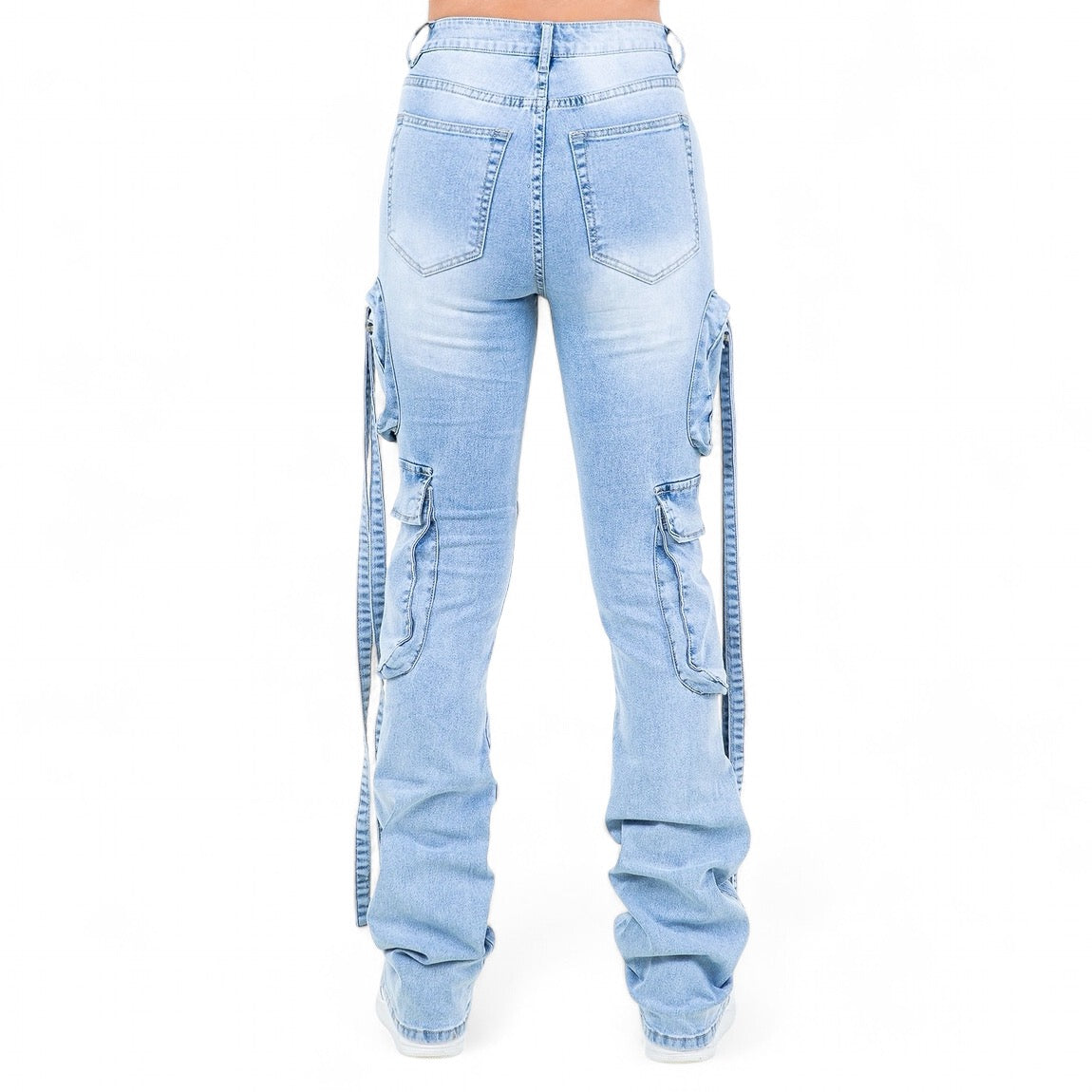 Plus Size Acid Wash Multi Pocket Jeans-RJH9894P The House of Stylez