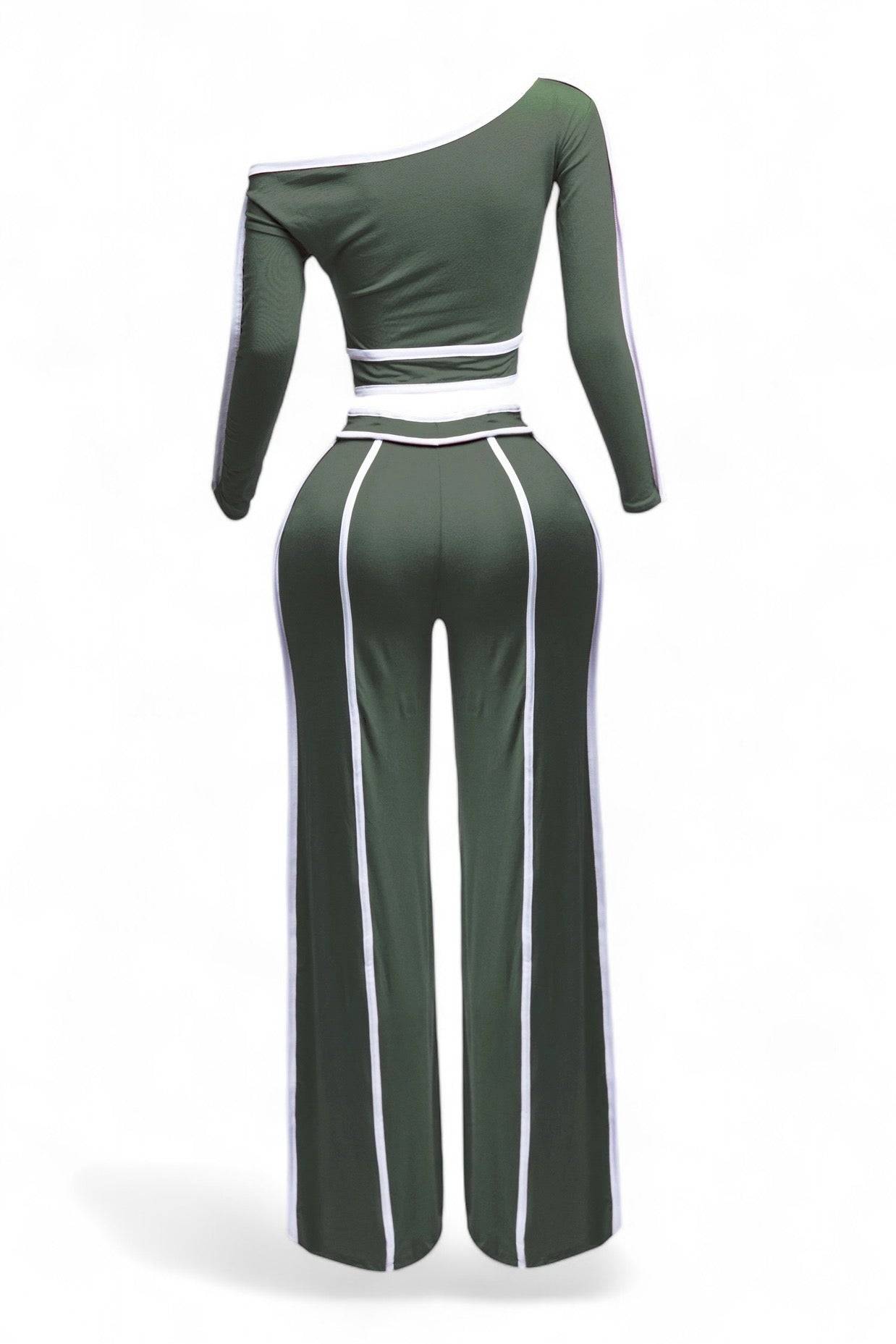 Off Shoulder Long Sleeve Top with Wide Leg Pants The House of Stylez