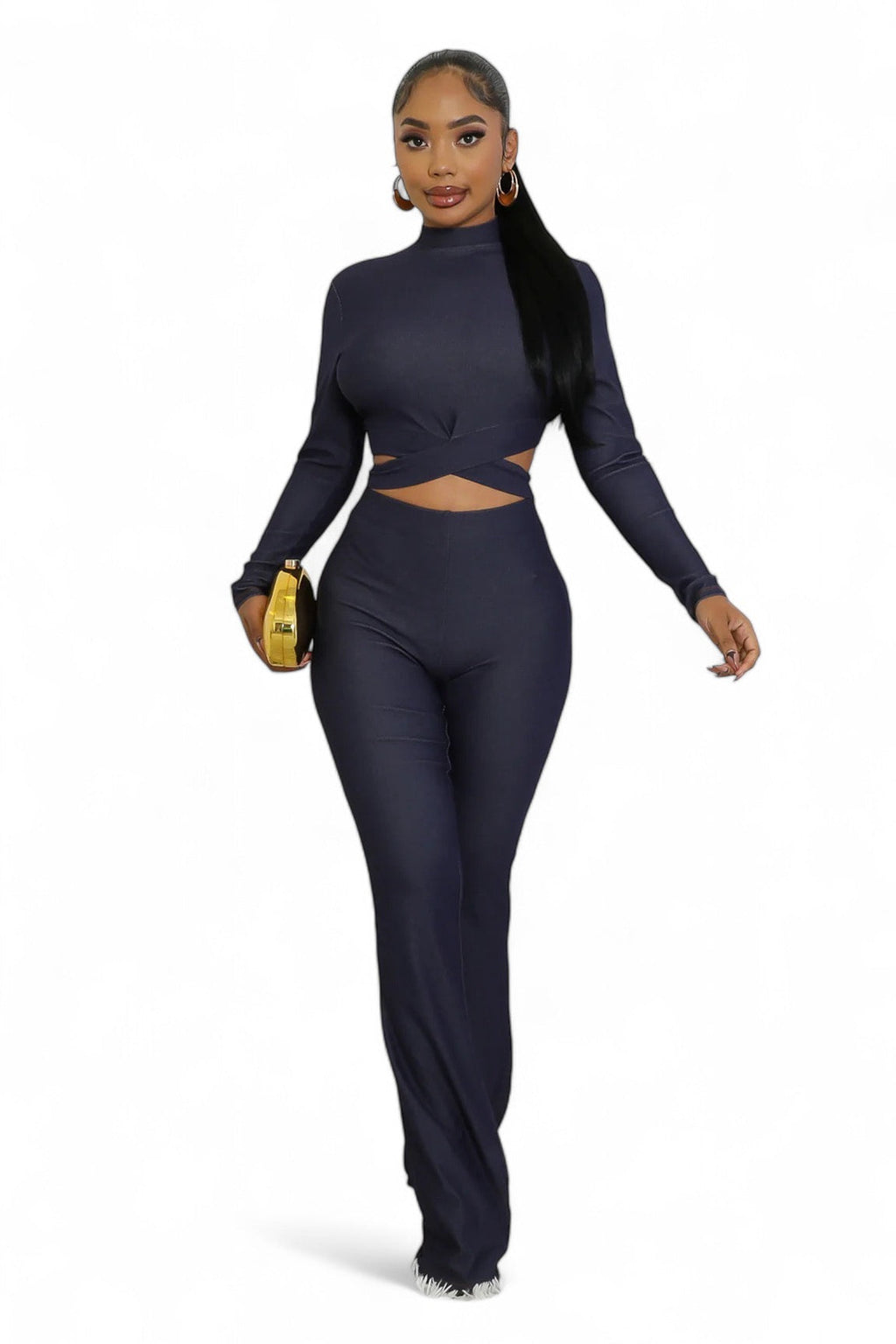 Navy Two Piece Pants Set The House of Stylez