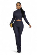 Navy Two Piece Pants Set The House of Stylez