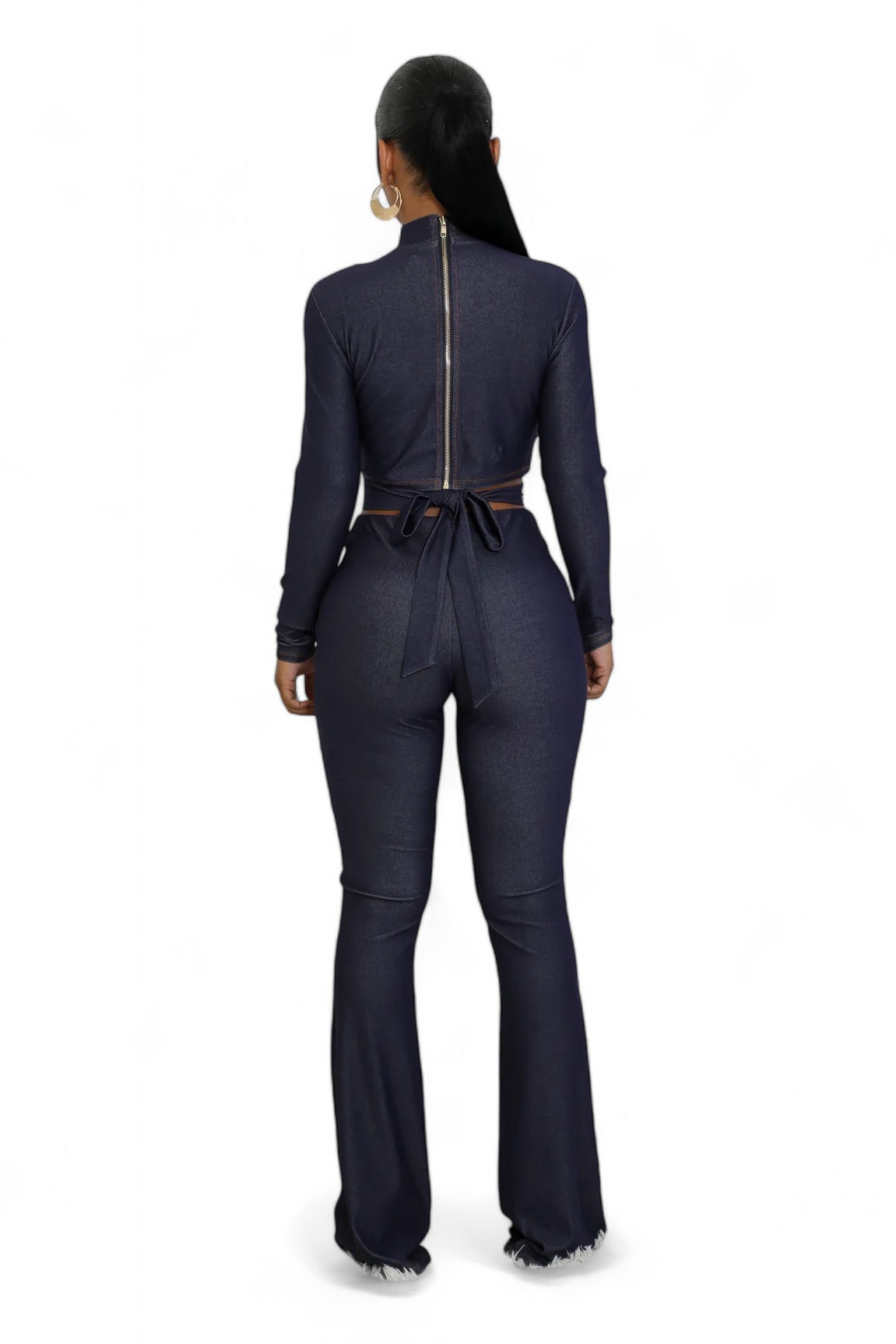 Navy Two Piece Pants Set The House of Stylez