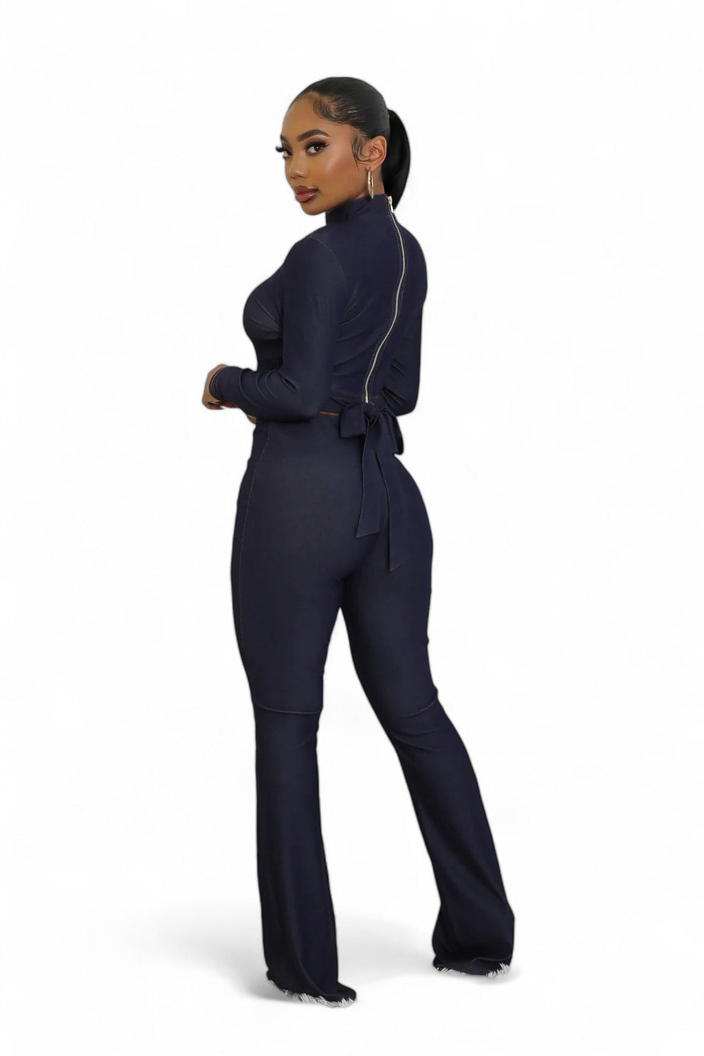 Navy Two Piece Pants Set The House of Stylez