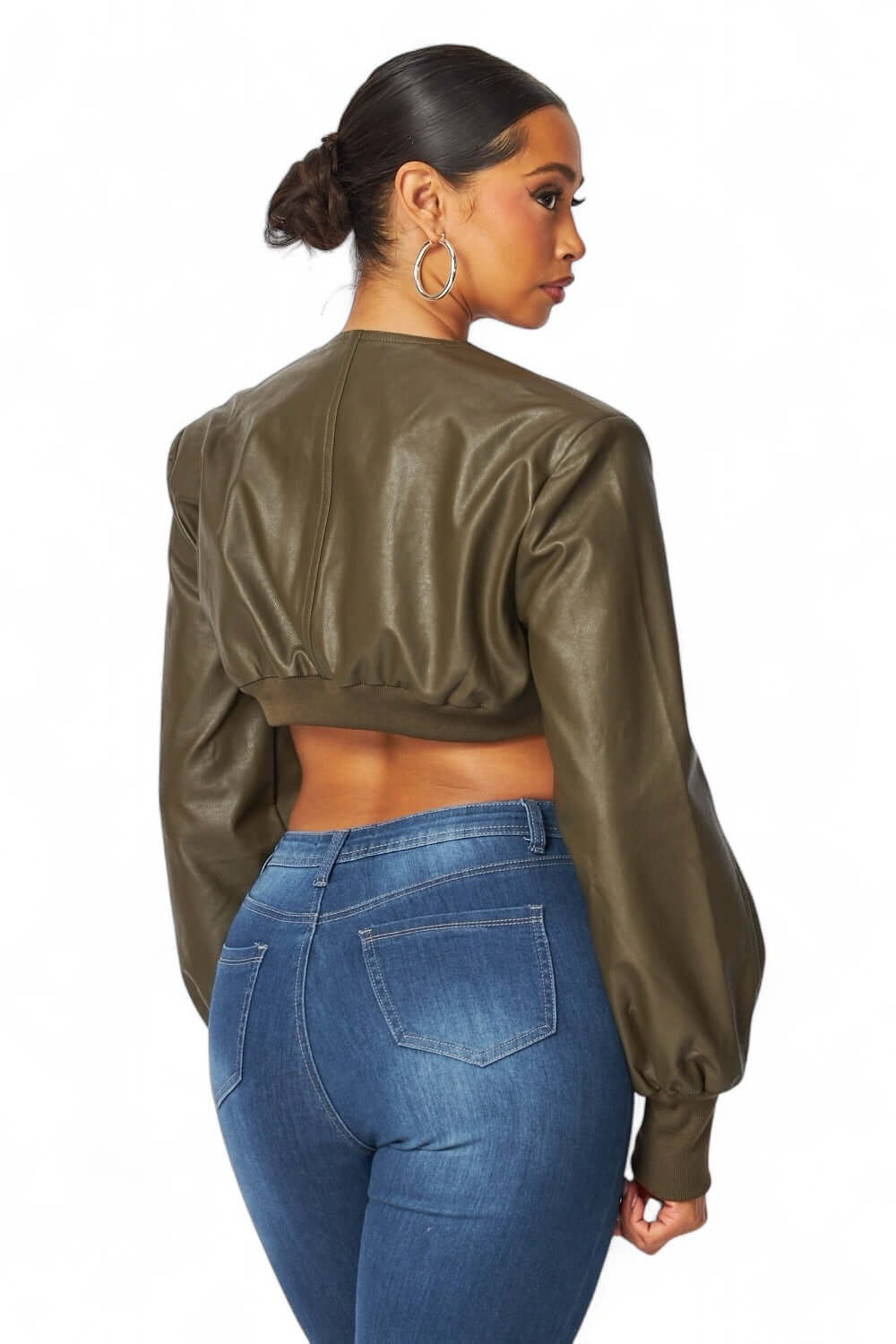 Tara Vegan Leather Cropped Bolero Jacket The House of Stylez