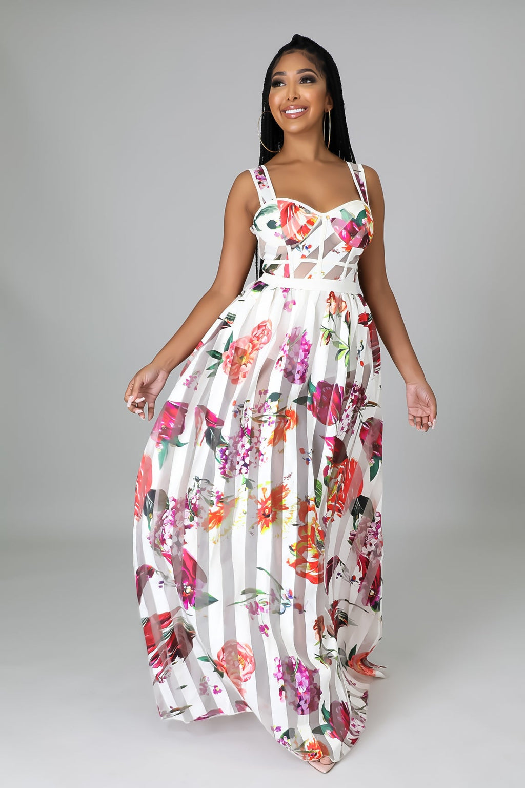 Bella Mesh Sleeveless Maxi Dress Fasheabe