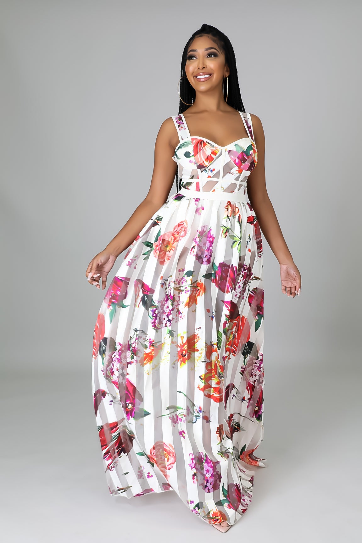 Bella Mesh Sleeveless Maxi Dress Fasheabe
