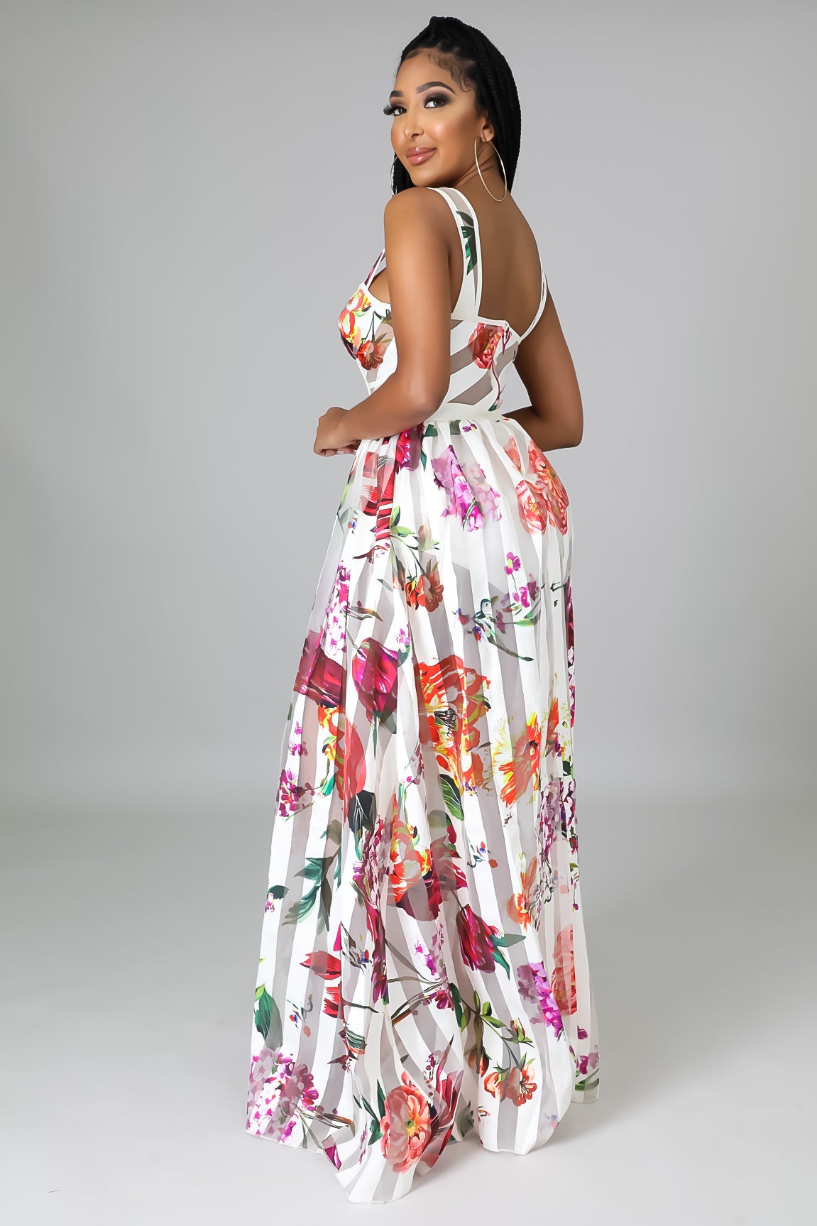 Bella Mesh Sleeveless Maxi Dress Fasheabe