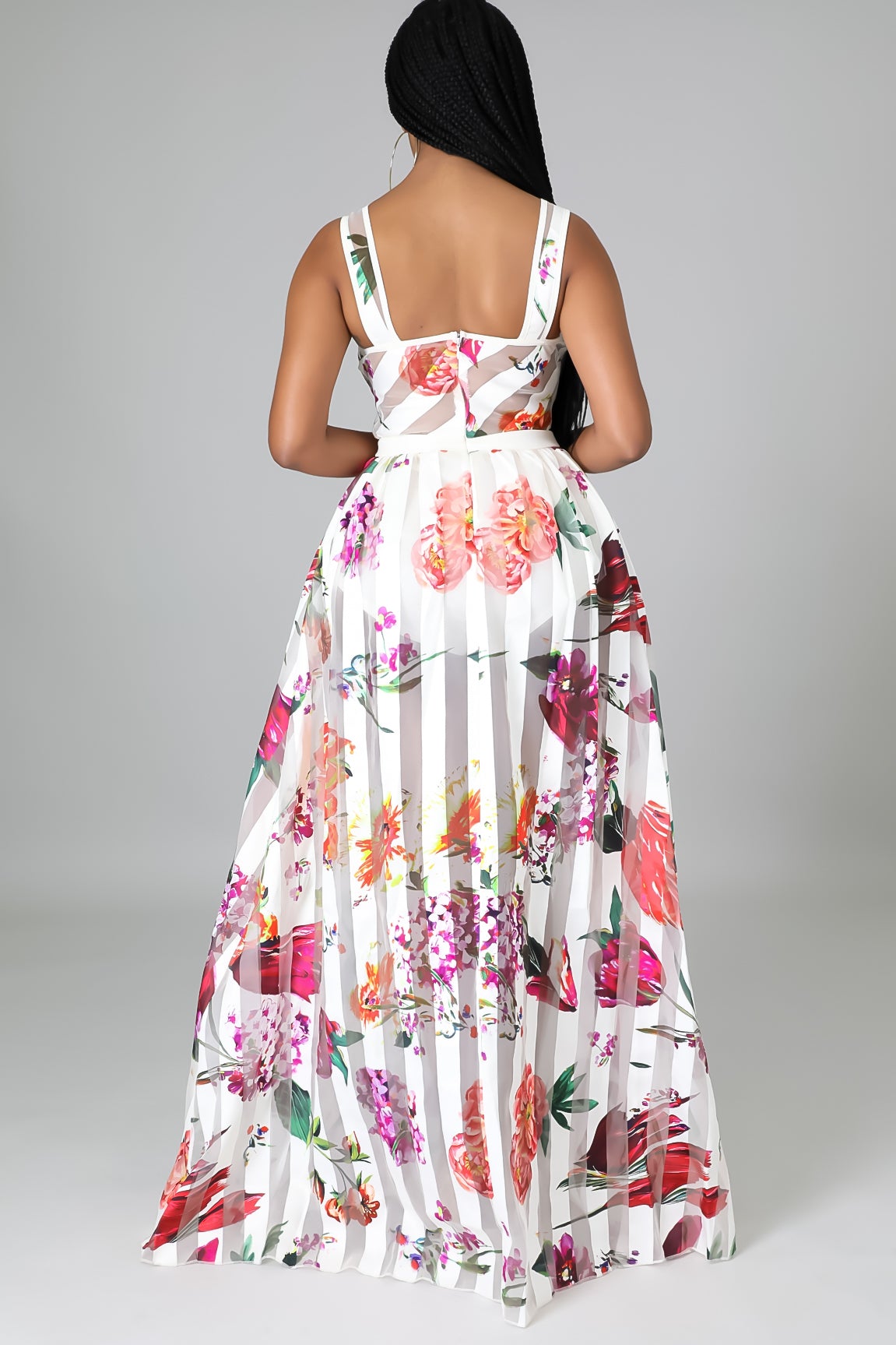 Bella Mesh Sleeveless Maxi Dress Fasheabe