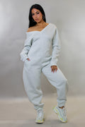 My Comfort Zone Lounge Jumpsuit- Grey S&E Retail Expo
