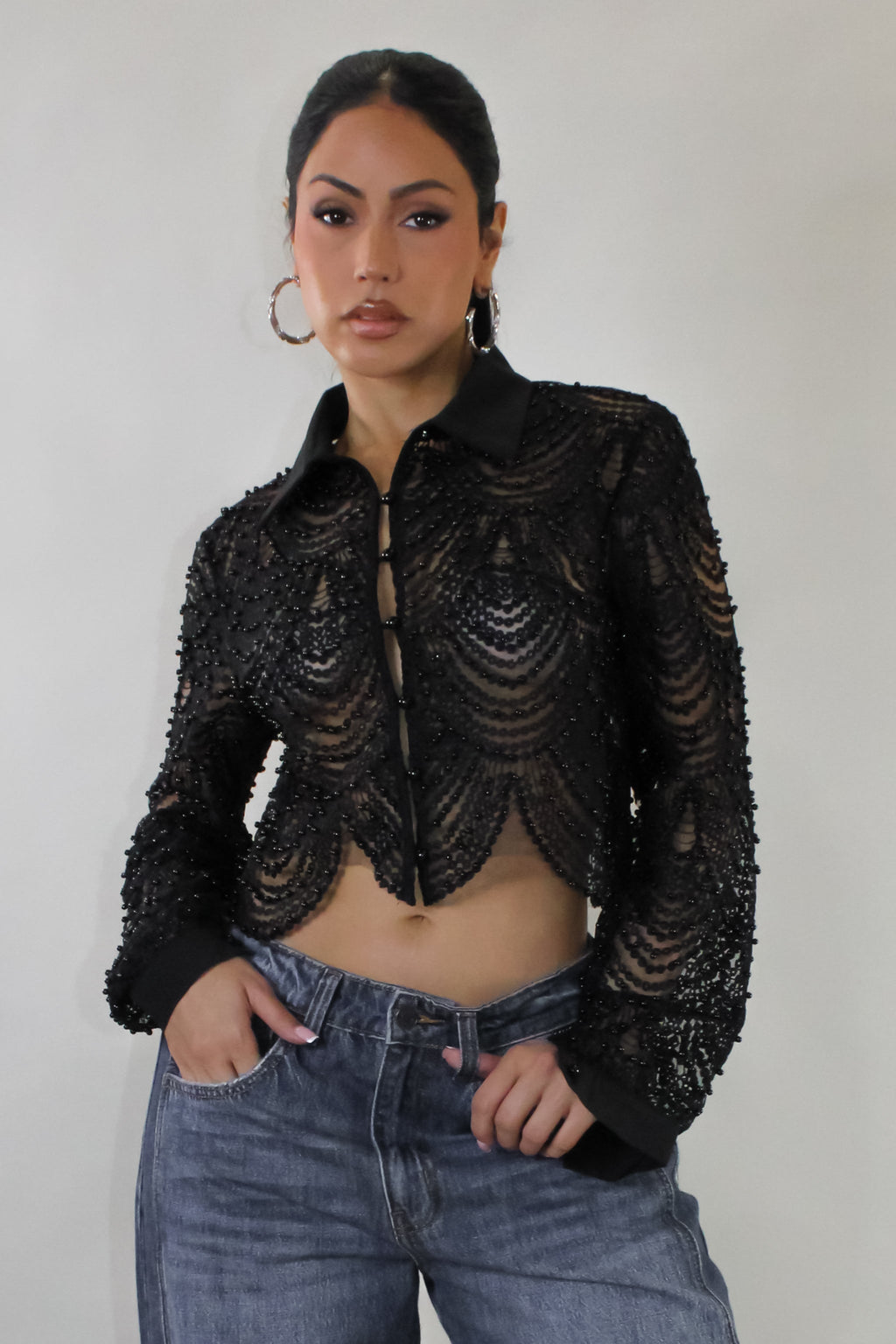 City of Angels Pearl Blouse- Black S&E Retail Expo