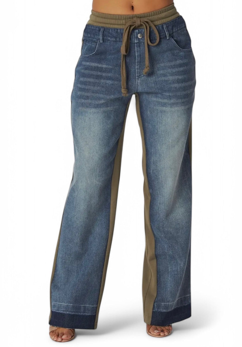 April Straight Leg Denim Jean Sweatpants The House of Stylez