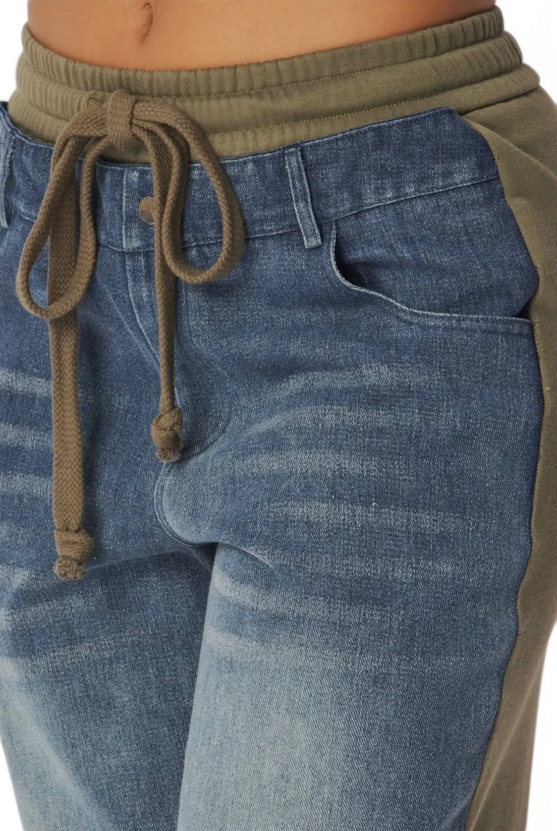 April Straight Leg Denim Jean Sweatpants The House of Stylez