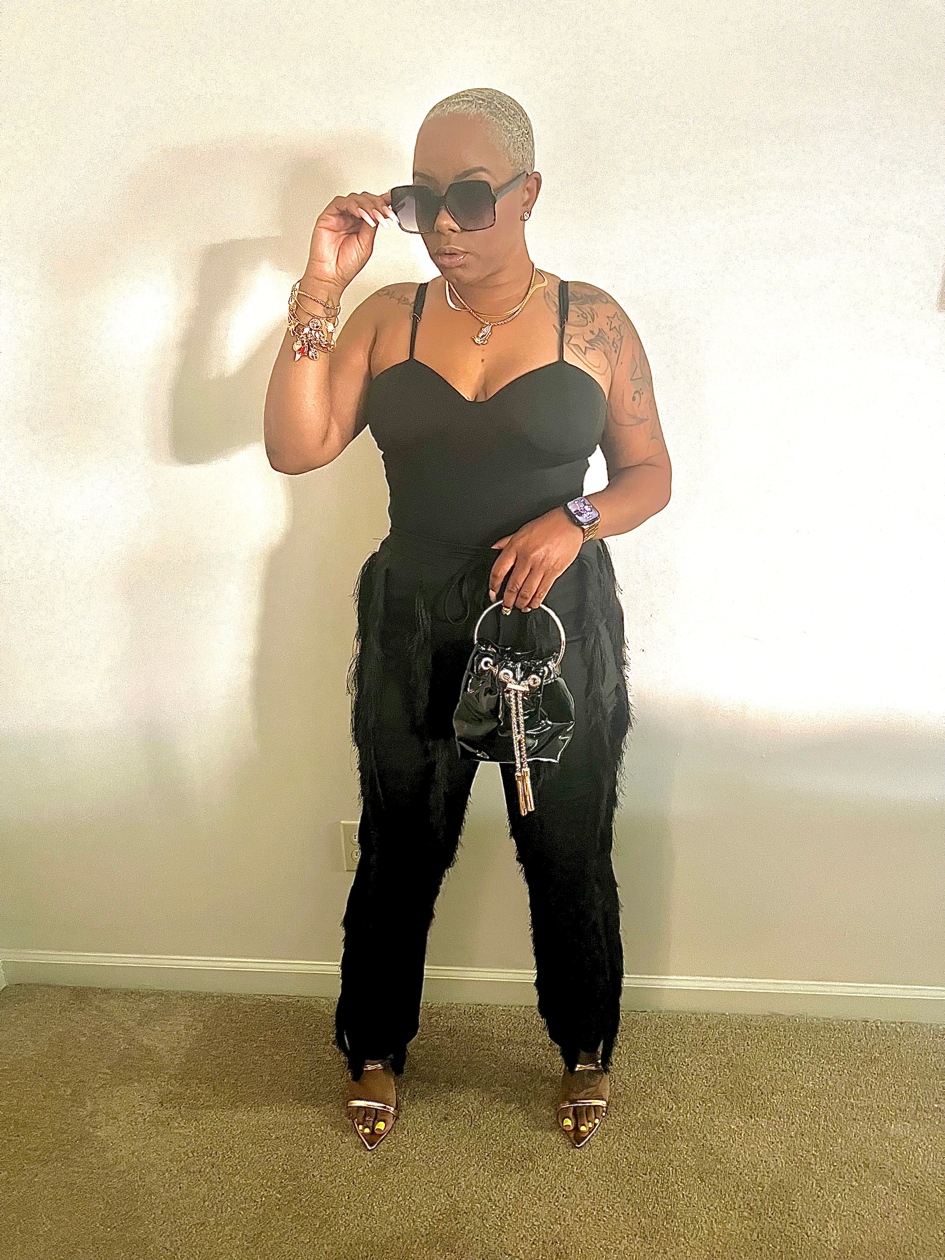 Two Piece Bodysuit &  Tassel Pants Set {has very good stretch} The House of Stylez
