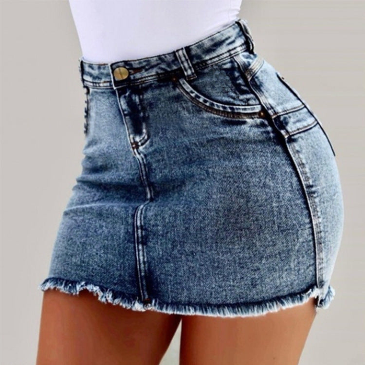 Women's Denim Shorts - Frayed Raw Hem Ripped Jeans Shorts SHOMICOBOUTIQUE