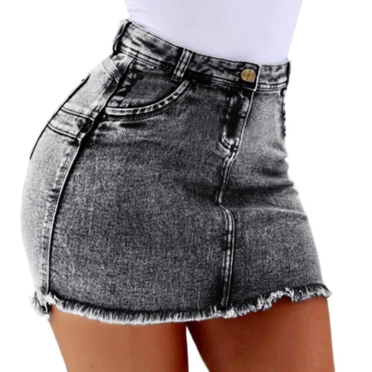 Women's Denim Shorts - Frayed Raw Hem Ripped Jeans Shorts SHOMICOBOUTIQUE
