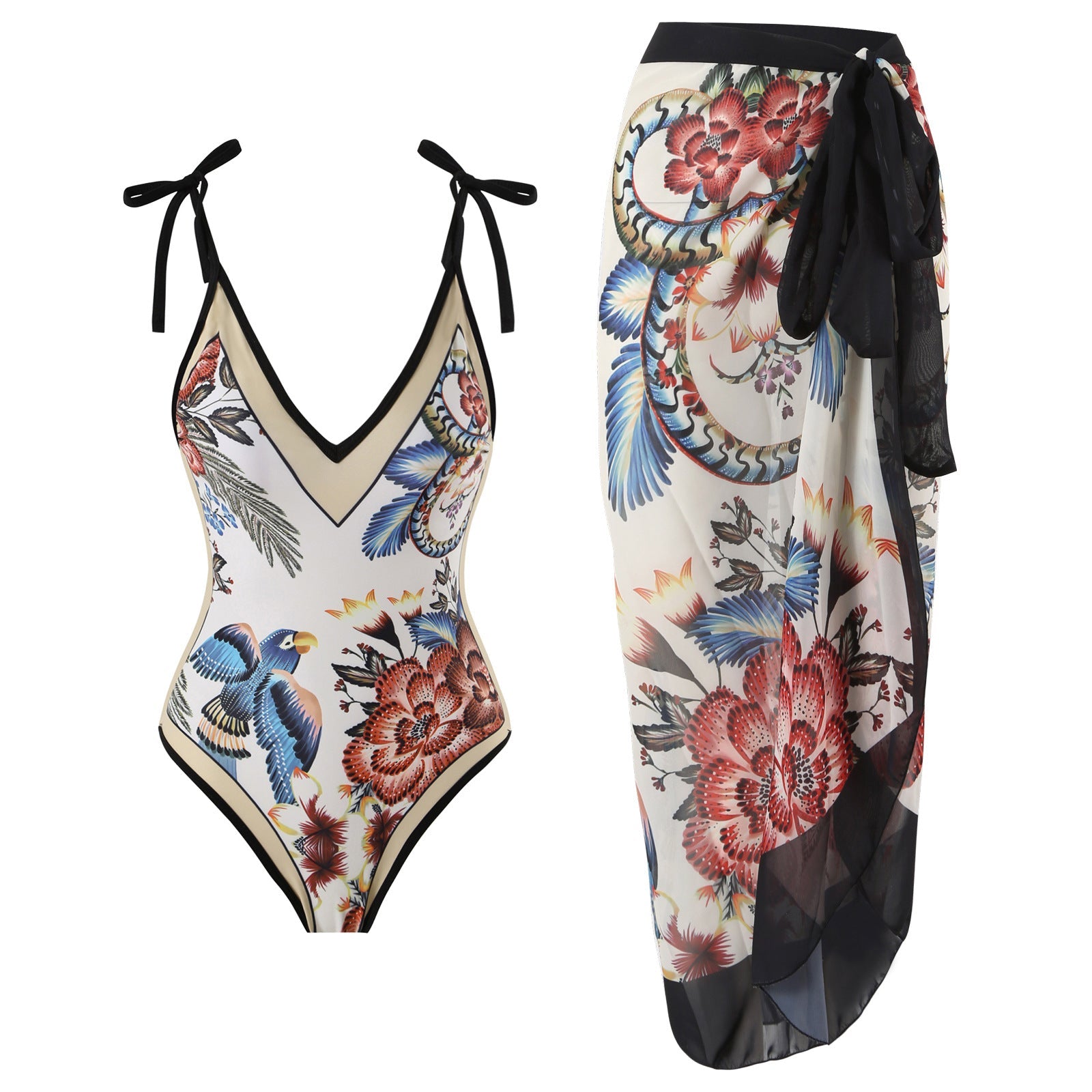 Women Sexy Siamese Conservative Cover Belly Thin Swimsuit Spring Bathing Suit Women Chiffon Beach Dress Bella Mia