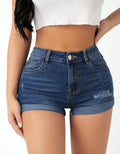 High Waist Elastic Slim Fit Ripped Jeans Shorts Women Wanita Store