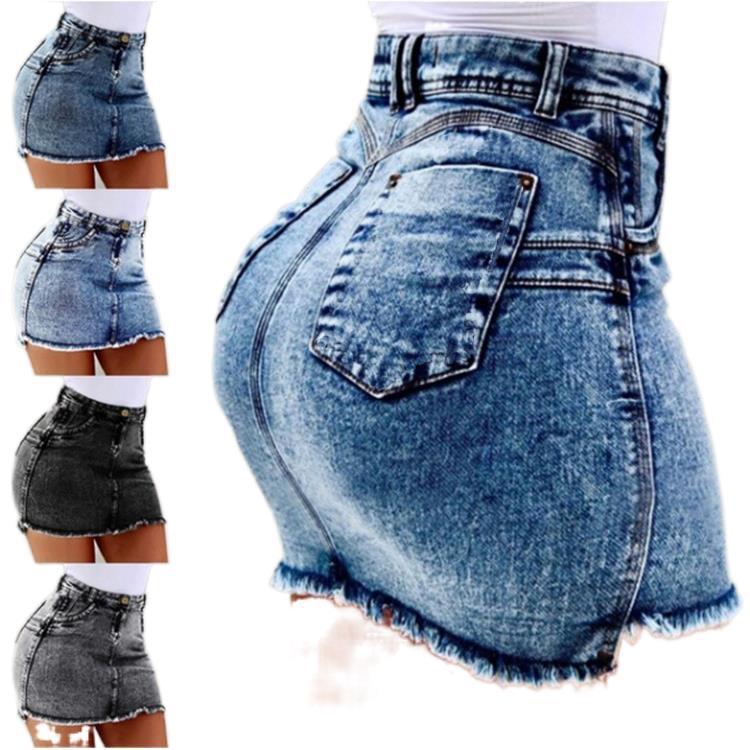 Women's Denim Shorts - Frayed Raw Hem Ripped Jeans Shorts SHOMICOBOUTIQUE
