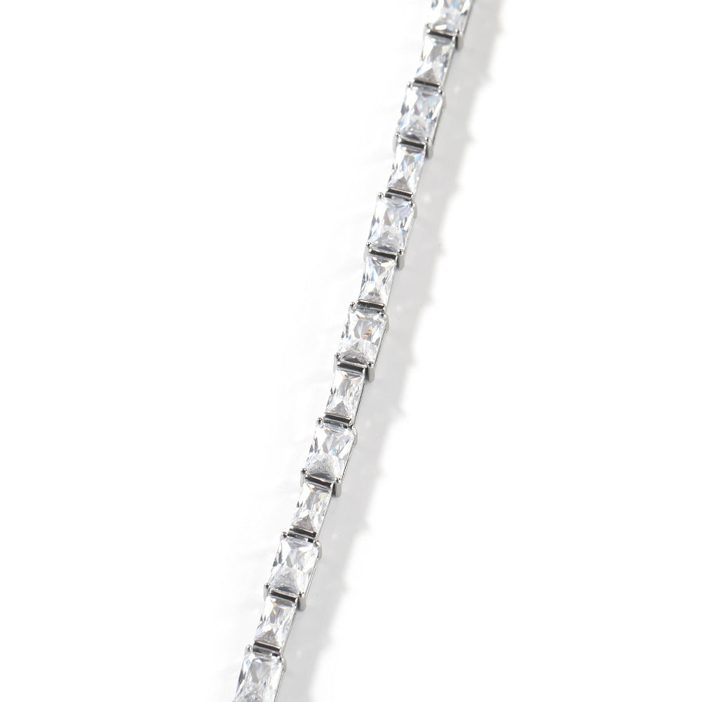 Hip-hop zircon-encrusted emerald color-matching tennis chain nowadaysfashion
