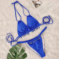 Two Piece Swimsuit Women Pink Bikini Swimsuit with Gem Embellished Lady Ros