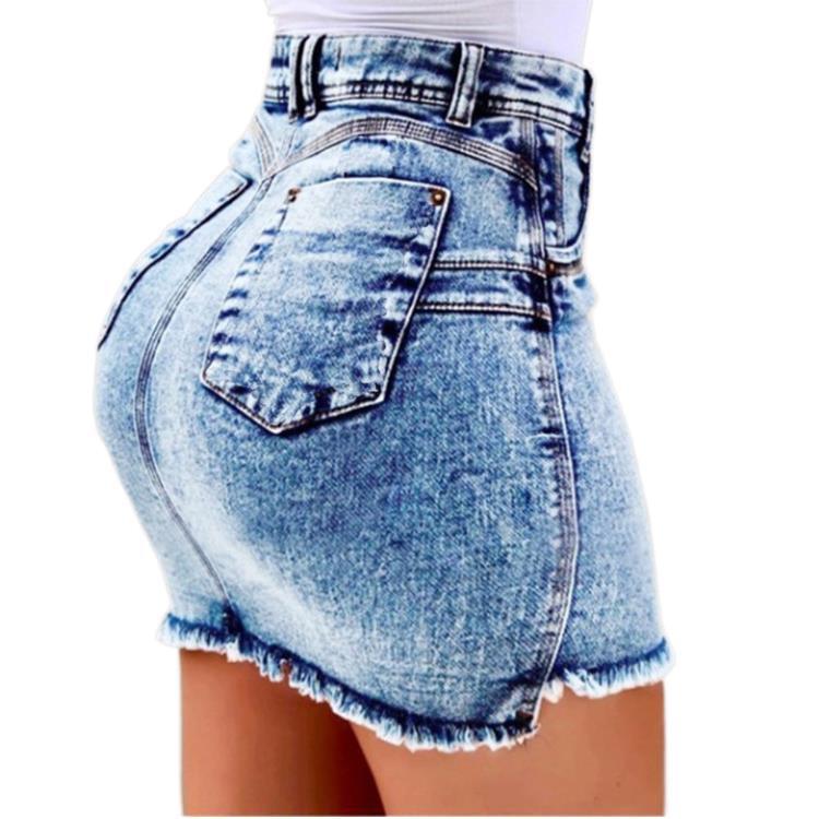 Women's Denim Shorts - Frayed Raw Hem Ripped Jeans Shorts SHOMICOBOUTIQUE