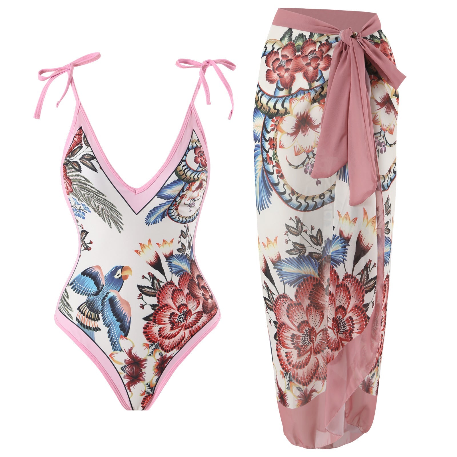 Women Sexy Siamese Conservative Cover Belly Thin Swimsuit Spring Bathing Suit Women Chiffon Beach Dress Bella Mia