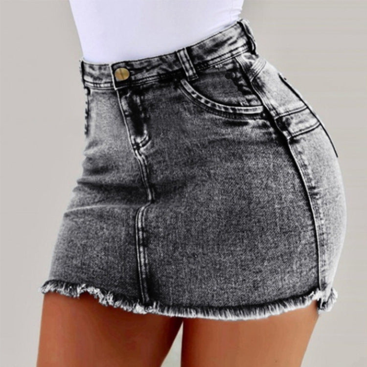 Women's Denim Shorts - Frayed Raw Hem Ripped Jeans Shorts SHOMICOBOUTIQUE