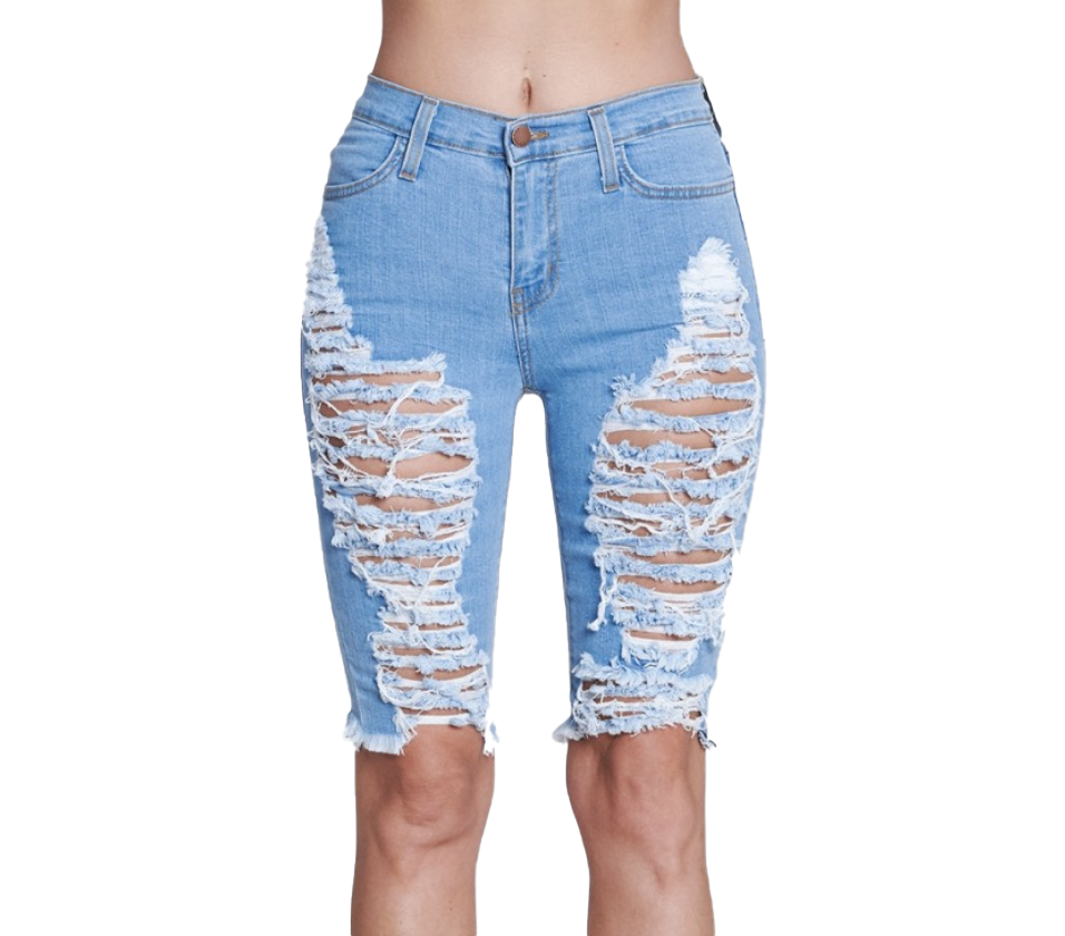 {{P1719}} Distressed Bermuda Shorts - {2 Colors Available} The House of Stylez