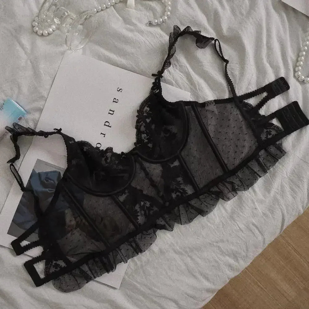Fashion Comfortable Lace Lingerie with Steel Ring Wrapped Chest Top Bra and Panty Set Sexy Intimates Supply Underwire Female Femstylo