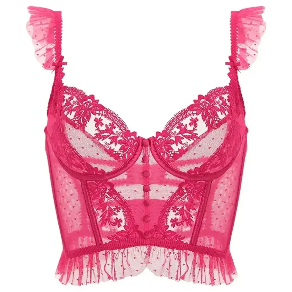 Fashion Comfortable Lace Lingerie with Steel Ring Wrapped Chest Top Bra and Panty Set Sexy Intimates Supply Underwire Female Femstylo