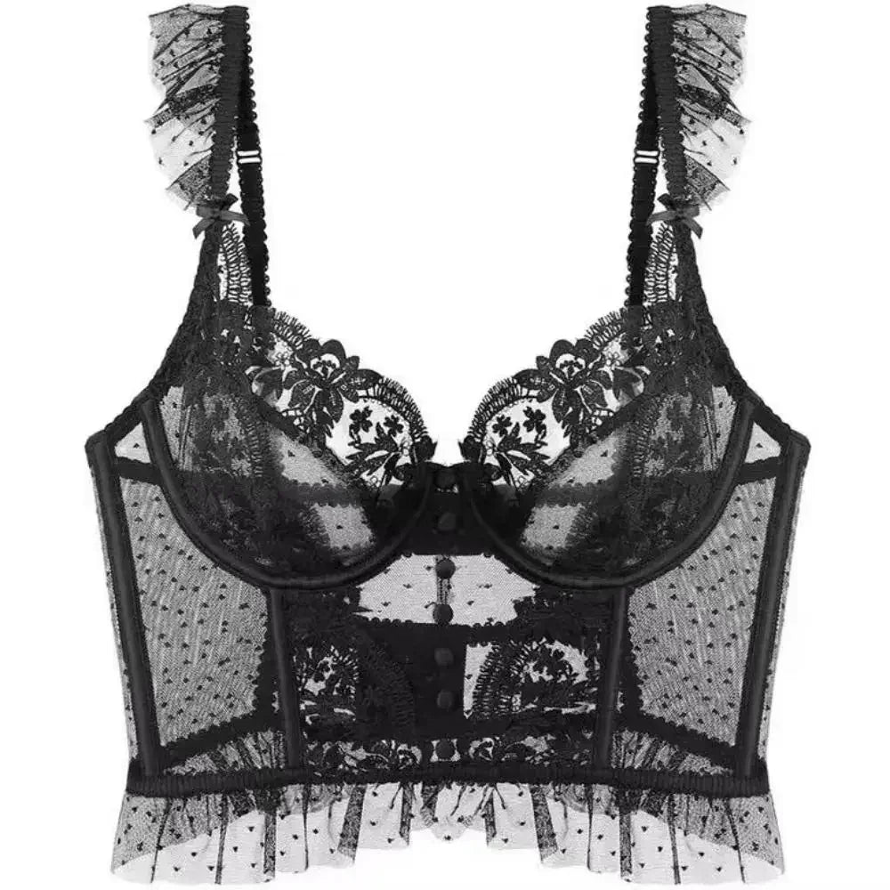 Fashion Comfortable Lace Lingerie with Steel Ring Wrapped Chest Top Bra and Panty Set Sexy Intimates Supply Underwire Female Femstylo