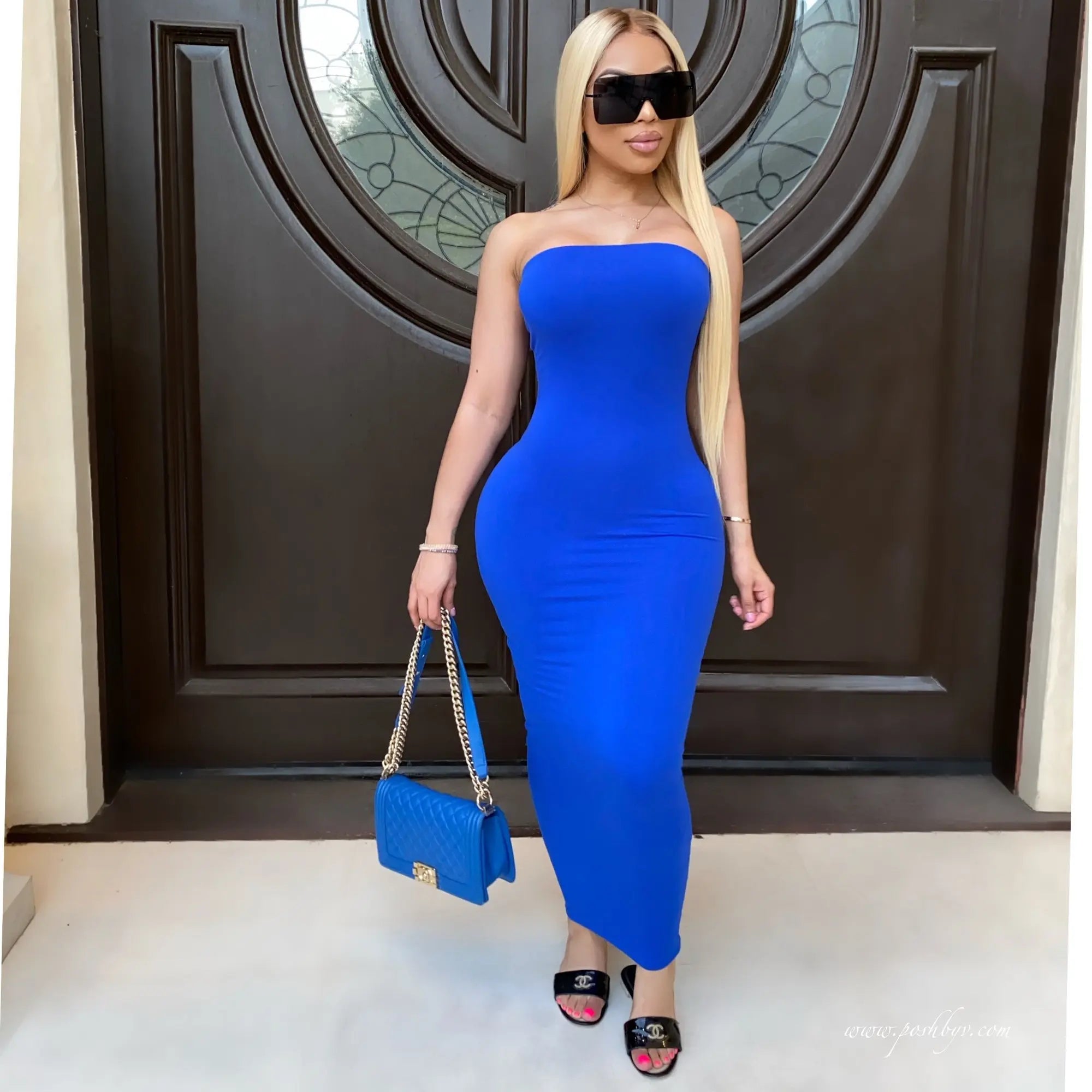 summer women's sexy sleeveless chest wrapped Long Beach Dress nowadaysfashion