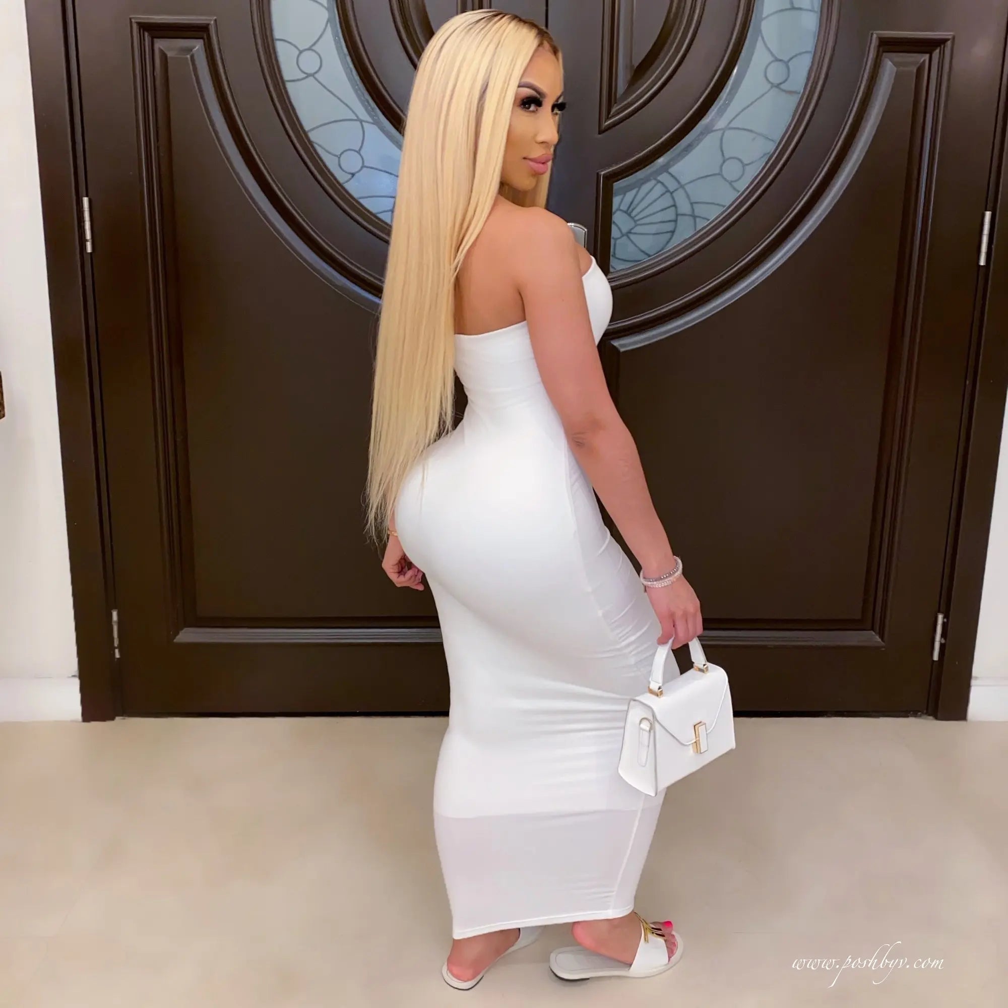 summer women's sexy sleeveless chest wrapped Long Beach Dress nowadaysfashion