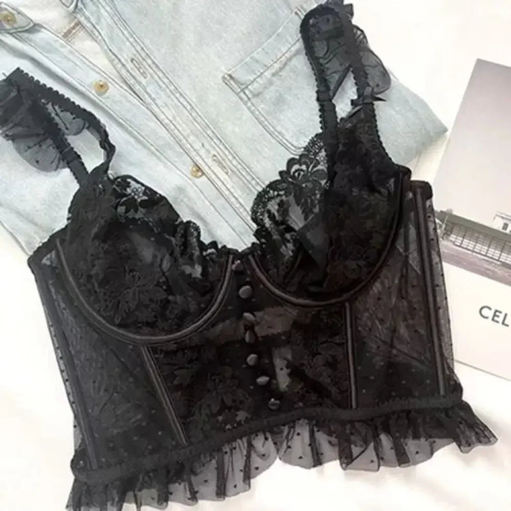 Fashion Comfortable Lace Lingerie with Steel Ring Wrapped Chest Top Bra and Panty Set Sexy Intimates Supply Underwire Female Femstylo