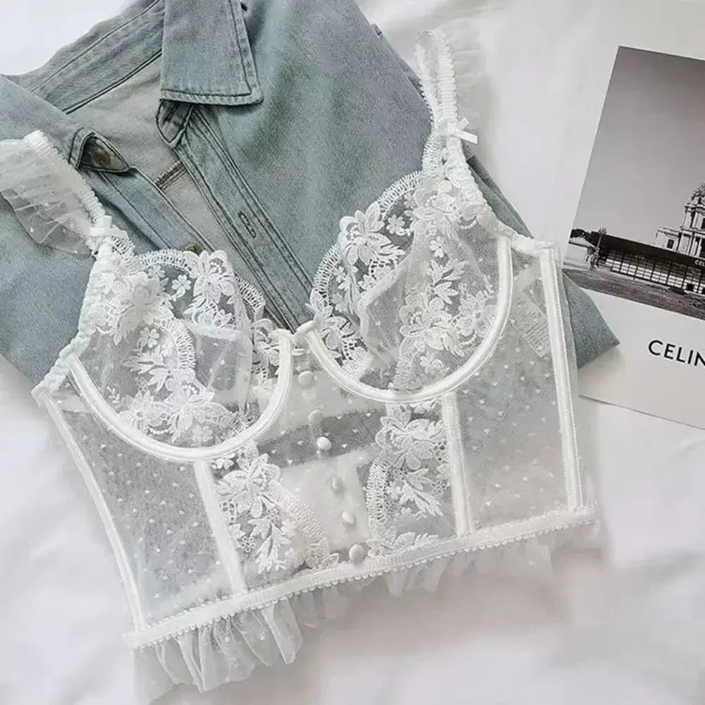 Fashion Comfortable Lace Lingerie with Steel Ring Wrapped Chest Top Bra and Panty Set Sexy Intimates Supply Underwire Female Femstylo