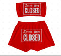 "Sorry We're Closed" Sleepwear Snack Booty Shorts & Tube Top Set S&E Retail Expo