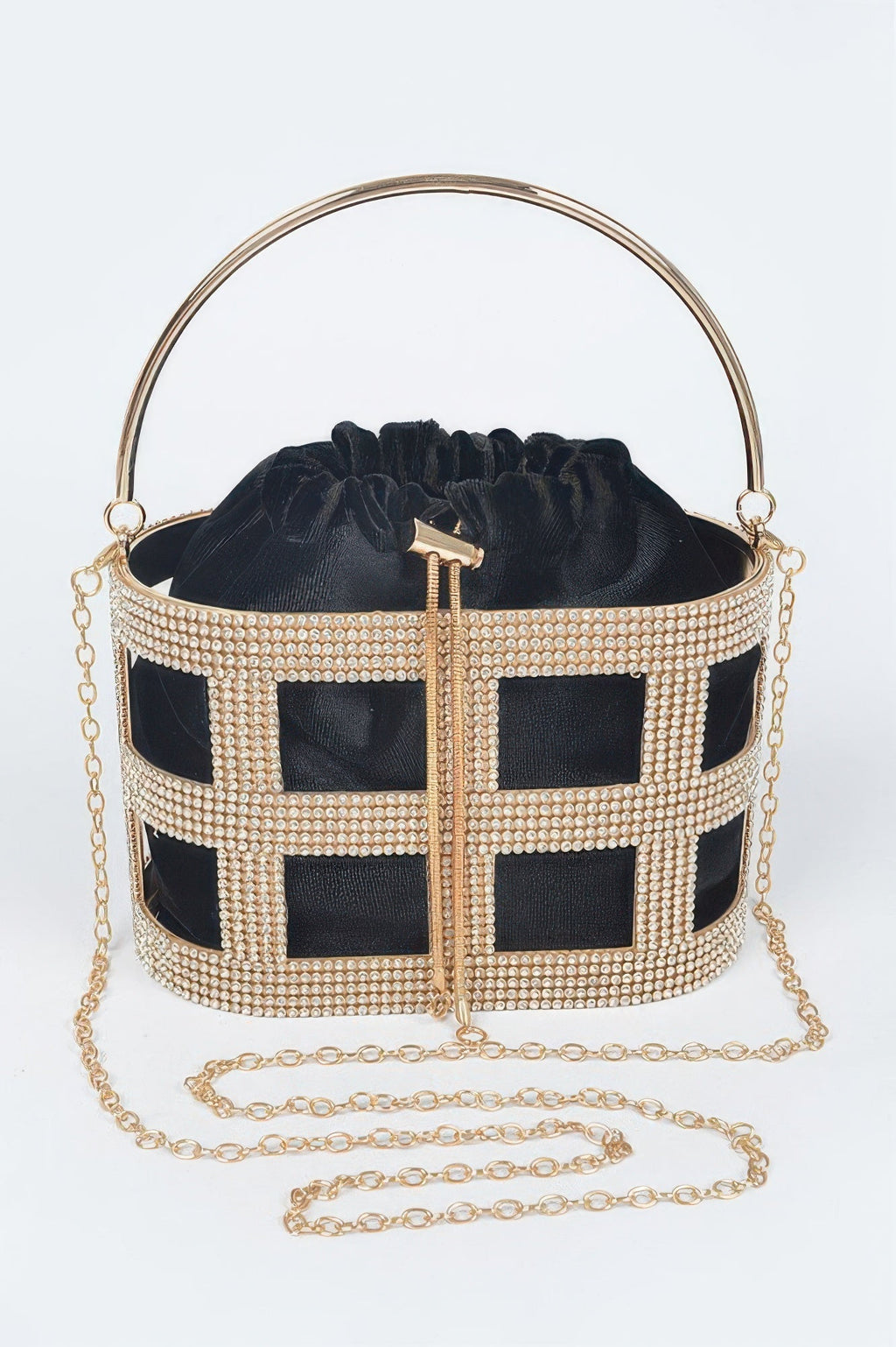 Rhinestone Frame Clutch W/metal Handle OyeraCharisma