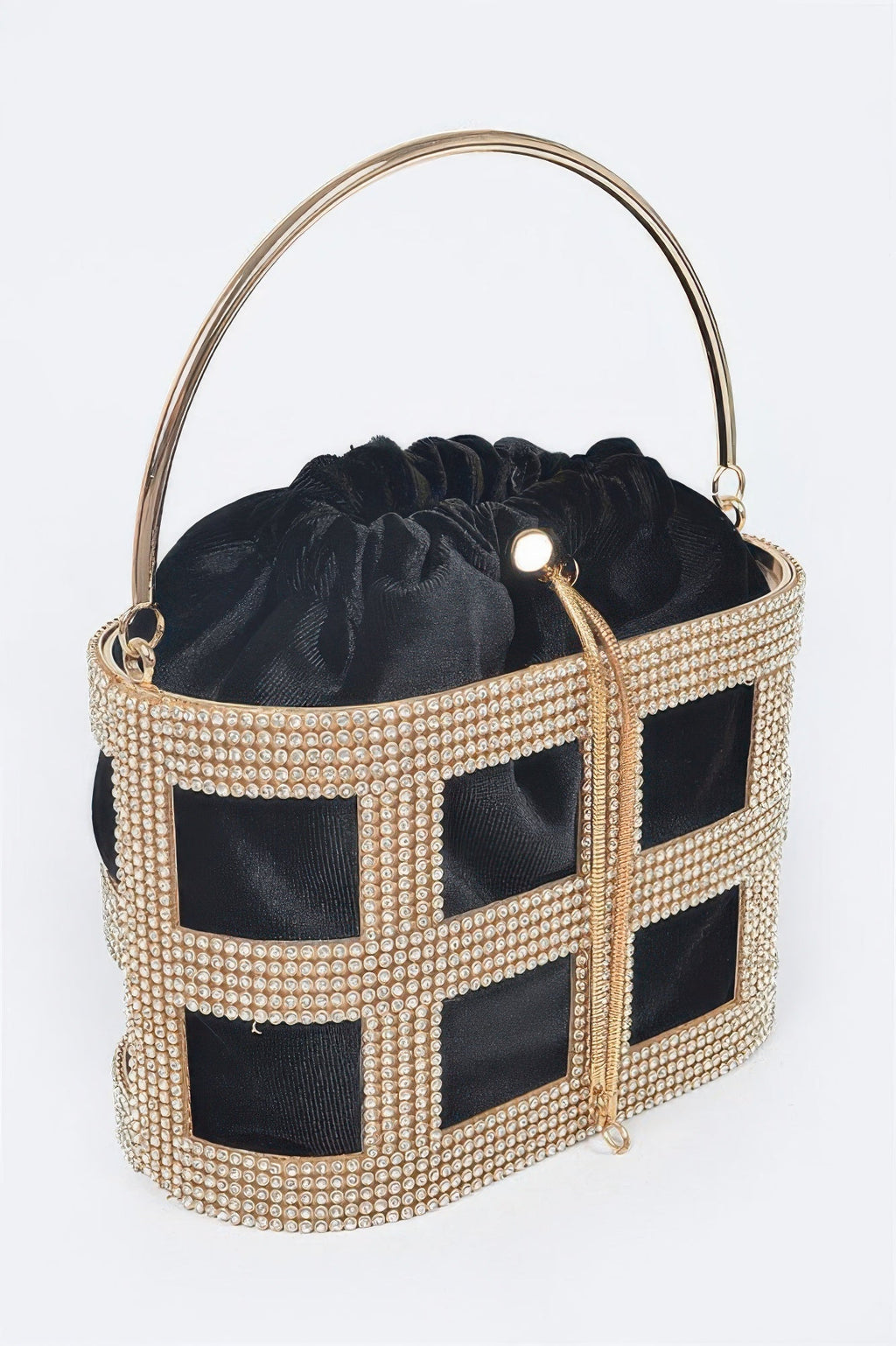 Rhinestone Frame Clutch W/metal Handle OyeraCharisma
