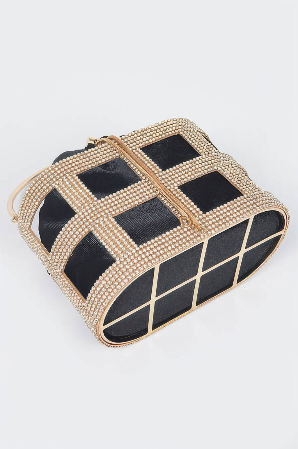 Rhinestone Frame Clutch W/metal Handle OyeraCharisma