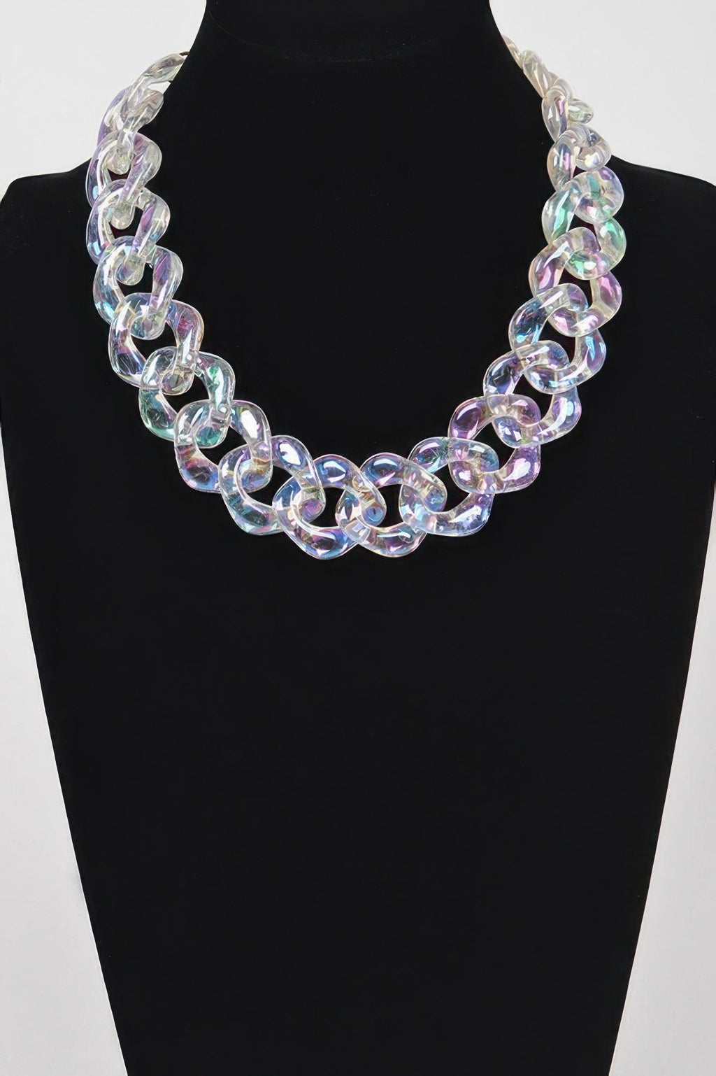 Oversized Ab Plastic Chain Necklace OyeraCharisma