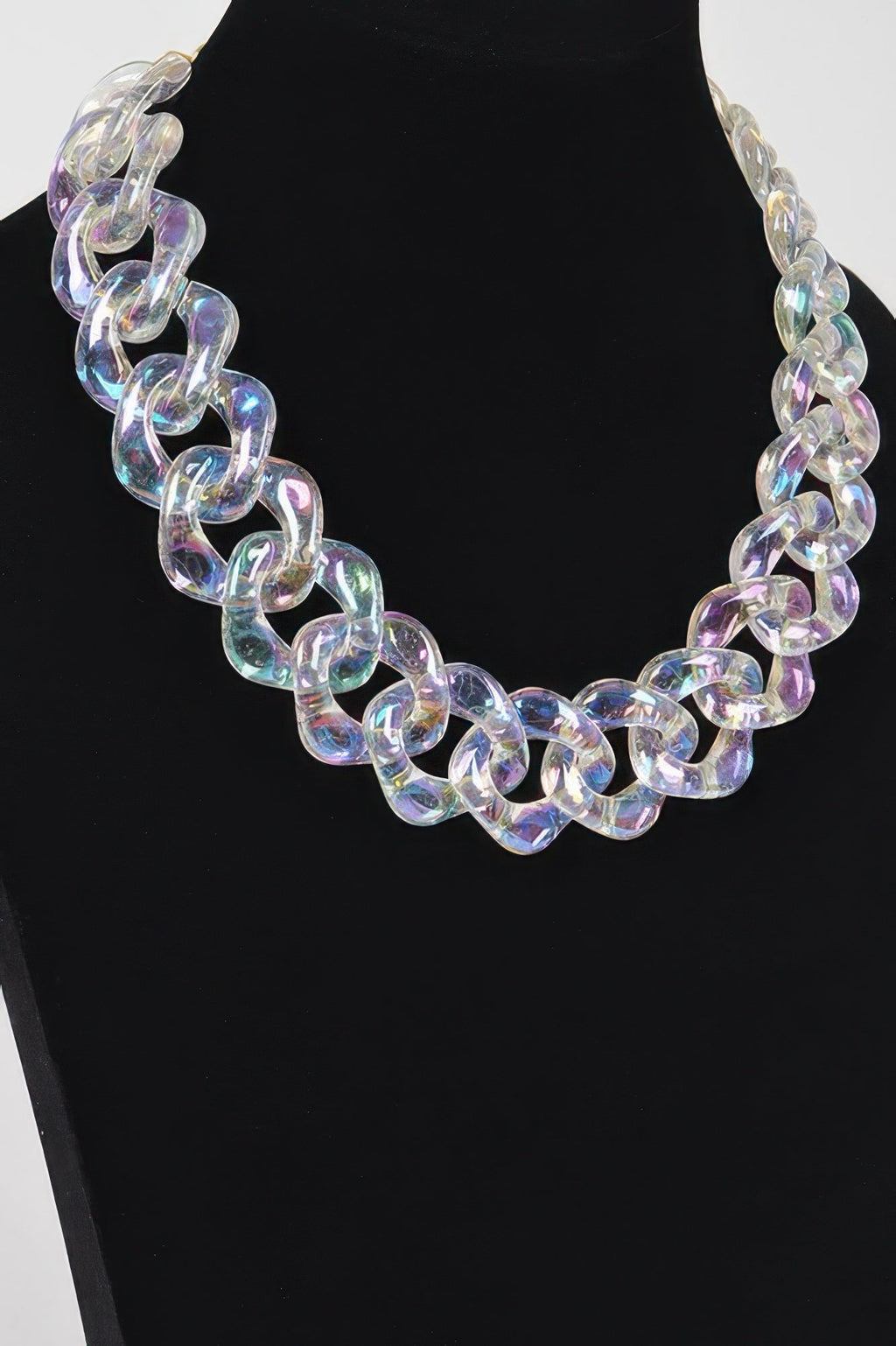 Oversized Ab Plastic Chain Necklace OyeraCharisma