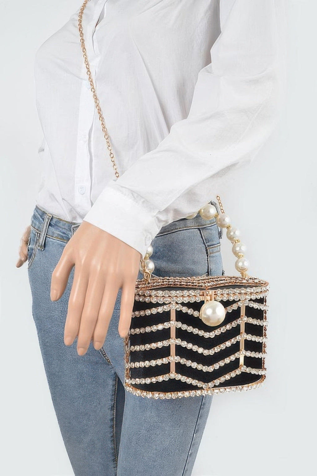 Rhinestone Metal Frame Clutch OyeraCharisma